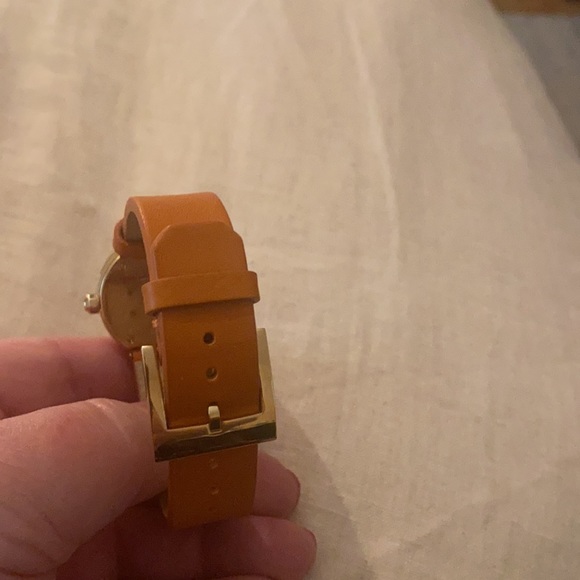 Tory Burch Orange/Gold Reva Logo watch - Picture 3 of 5